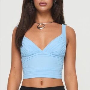 Princess Polly Women’s Backless Light Blue Tank Top